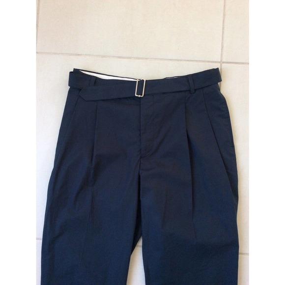 Officine Generale Pierre Cuffed Pants High Waist Pleated Cotton - Picture 2 of 13